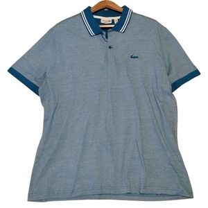 Lacoste Men's‎ 3XL Polo Shirt Pinstripe Big Logo Contrast Golf Preppy